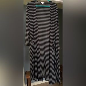 NWT Lularoe Black and Grey Striped Sarah